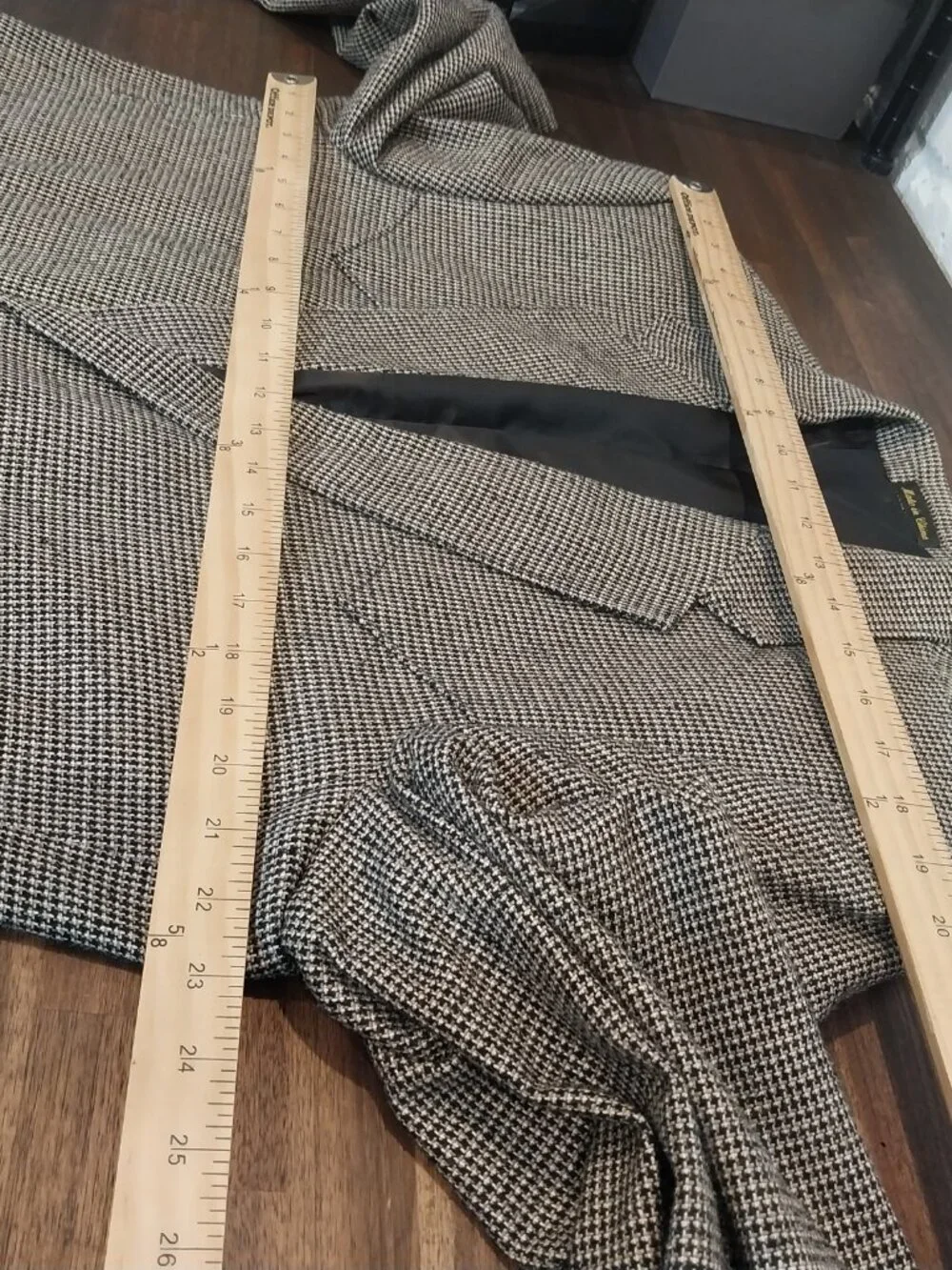 Circle S Dallas Western Blazer 44L 100% Silk Gray Houndstooth Sport Coat Cowboy.
